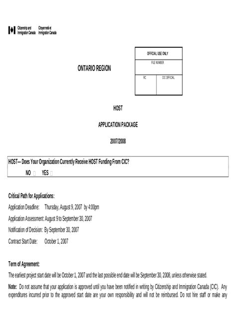 Find an IRCC application package or form .